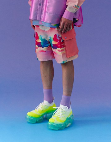 野台戲佈景雲彩山水印花短褲