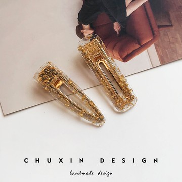 網紅發夾超仙透明簡約少女發卡百搭一字夾劉海夾頭飾優雅發飾1入