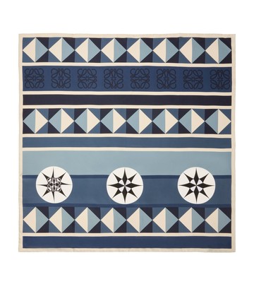 Loewe x Paula's Ibiza Silk Geometric Jacquard Scarf