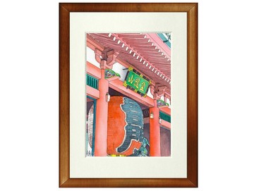 全世界僅此一張的畫作 水彩原畫「淺草寺」