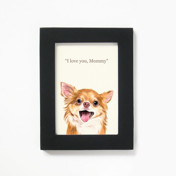 狗狗畫像 臥房餐廳掛畫 寵物水彩複製畫 裝飾畫  愛狗禮物吉娃娃