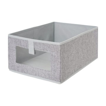 PATTO RABBIT 百特兔 棉麻收納盒  M  灰色  1個