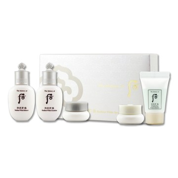 (即期品)WHOO 后 拱辰享鑽白亮采5件組 (美肌水 20ml+乳液 20ml+水凝霜 4ml+雪白膏 4ml+潔顏乳 13ml)(效期至2026年11月)