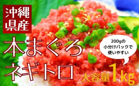 沖縄県産　本まぐろネギトロ　1kg（200g×5パック）