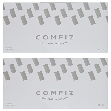 COMFIZ 康菲 平面醫療口罩 未滅菌 17.5 x 9.5cm  30片  2盒  雪狐銀