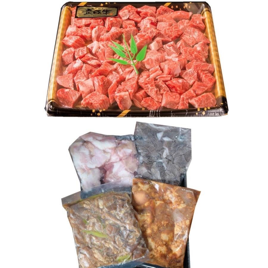 お歳暮 宮崎和牛齋藤牛カットステーキ＆ホルモンBBQセット 高級焼肉 和牛肉 網焼き 鉄板焼き 肉汁 霜降り肉 BBQ お中元 お歳暮 お取り寄せグルメ 宮崎県