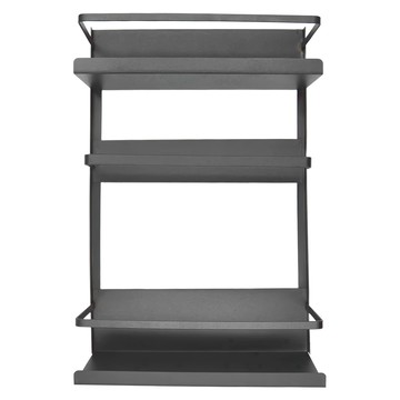 日式廚房磁吸式冰箱置物架 黑色 QB5901  3層  1個