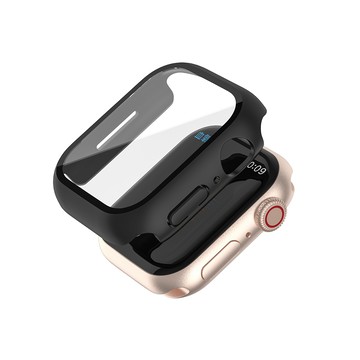 Apple Watch 錶殼 Apple Watch 8 保護殼 簡約輕薄 防撞 防摔 錶殼 鋼化玻璃 二合一 適用蘋果手錶 - 暗夜黑