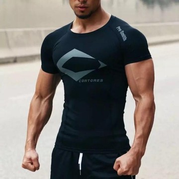 短袖 健身服套裝運動t恤肌肉緊身衣男高彈訓練速干衣短袖 瑪麗蘇精品