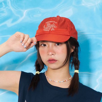 鱷魚露營橙色尼龍夏帽/日用