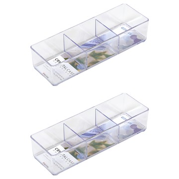 Changsin Living 昌信生活 收納分類盒 3格 8.2 x 24.7 x 5.8cm  透明  2個