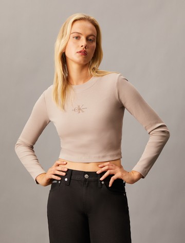 Calvin Klein Monogram 貼身羅紋針織 T 裇