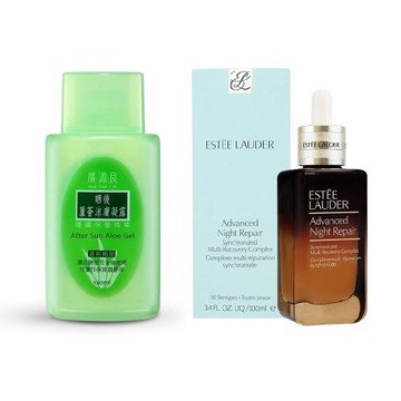 【Estee Lauder雅詩蘭黛】特潤超導全方位修護露 小棕瓶100ml+【廣源良】蘆薈曬後涼膚凝露120ml