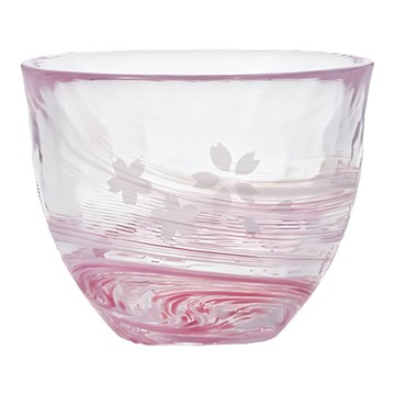 ADERIA GLASS 津輕系列 手作玻璃櫻花冷茶水杯 190ml  1個  櫻花