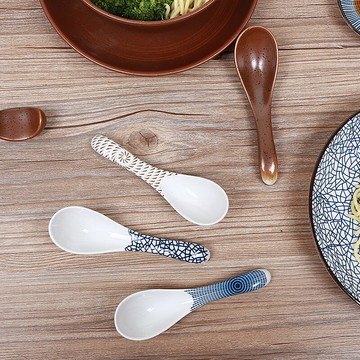 釉下彩廚房陶瓷碗 家用米飯碗湯碗面碗杯子筷架拉面碗