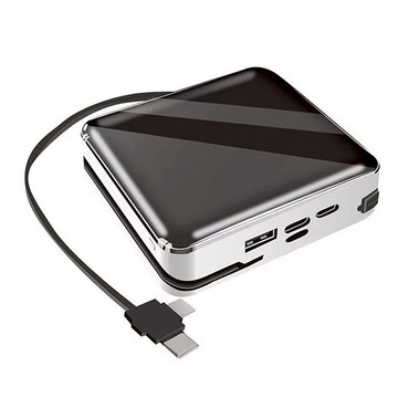 POLYBATT 可拆帶線數顯 10000mAh行動電源 3輸入2輸出 適用於Apple手機 Android手機 Type-C接口  FK20000  白色