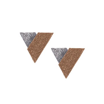 【Camouflage系列】愛心V耳環 棕色