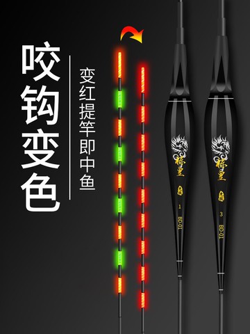 魚漂夜光漂咬鉤變色水無影冷光尾日夜兩用電子漂夜光浮漂套裝