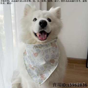 【熱賣免運】寵物口水巾狗狗圍巾飾品三角巾中大型犬金毛阿拉薩摩可調整圍脖嘴