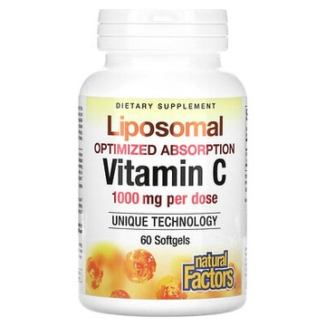 Natural Factors, 脂質體維生素 C，1,000 毫克，60 粒軟凝膠（每粒軟凝膠 500 毫克）