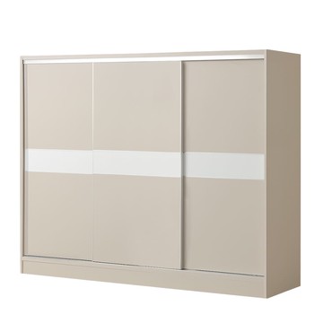 直人木業-RJ北歐奶油風緩衝滑門衣櫃244公分