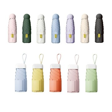 【創藝】UPF50+小巧便捷膠囊傘(台灣快速出貨) #YB2501 | 輕量小巧 黑膠塗層 抗風傘架 荷葉拒水 黑膠防曬