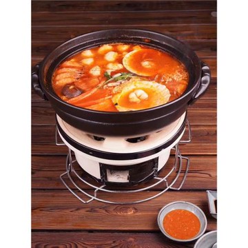 廣德火鍋碳爐烤爐日式烤肉兩用底爐泥爐不銹鋼底座燒烤爐日料戶外