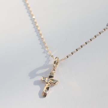 14K 波紋十字架墜子