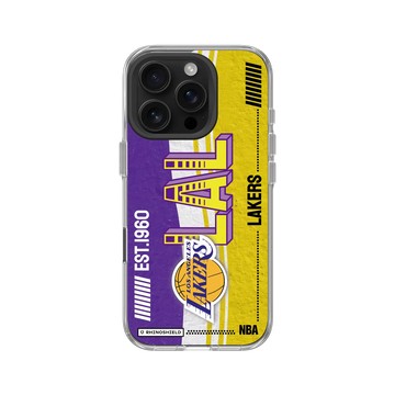 iPhone 16 Pro Clear Case（相機按鈕） 透明 - NBA - 復古球員卡-洛杉磯湖人 L.A. Lakers - Vintage Card