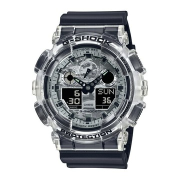 CASIO卡西歐 G-SHOCK 百搭潮流 透明迷彩 半透明 雙顯系列 GA-100SKC-1A/51.2mm｜樂天全館特惠中★指定刷卡回饋10%