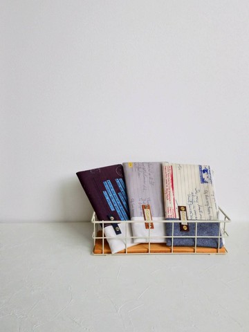 【FAW/萬用長夾(中)】手寫一封信 鐵灰 日本帆布法國銀蔥 有隔層