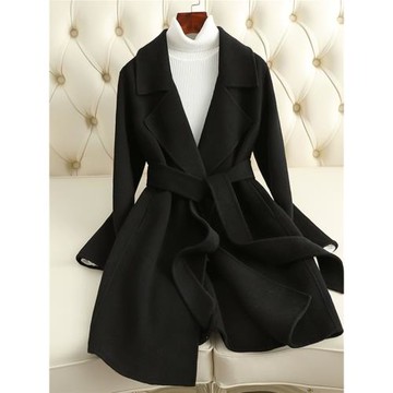 小個子雙面呢羊毛大衣女中長款2025秋季新款輕奢羊毛呢外套小香風