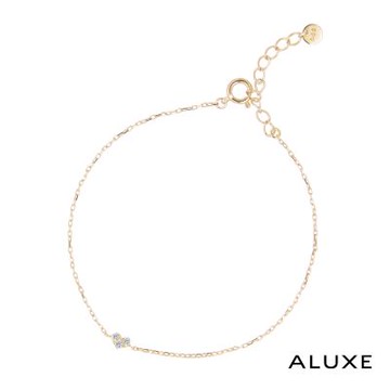 ALUXE 亞立詩 10K金 鑽石手鍊 甜蜜心情 愛心形 BR0185