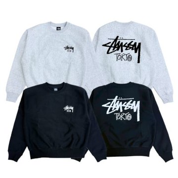 Stussy Stockx Tokyo FW25 Crew 大學T 淺灰/黑 25F3913987
