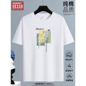 唐獅集團DESSO夏季短袖T恤男圓領青年潮流百搭寬松純棉半袖體恤衫