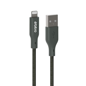 bitro USB-Lightning 柔韌編織傳輸快充線  1.2m  松煙灰  1條