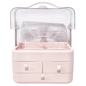 化妝品收納箱  ABS塑料  一般款/加大款  櫻花粉  1個