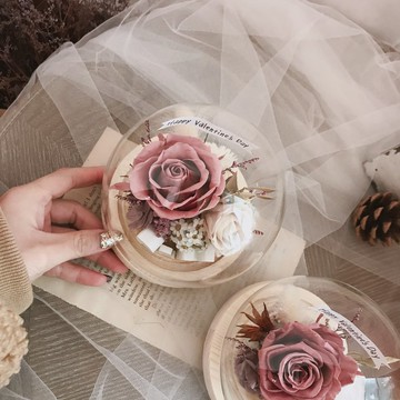 永生花玻璃球 莫蘭迪可可 生日禮物 情人節禮物