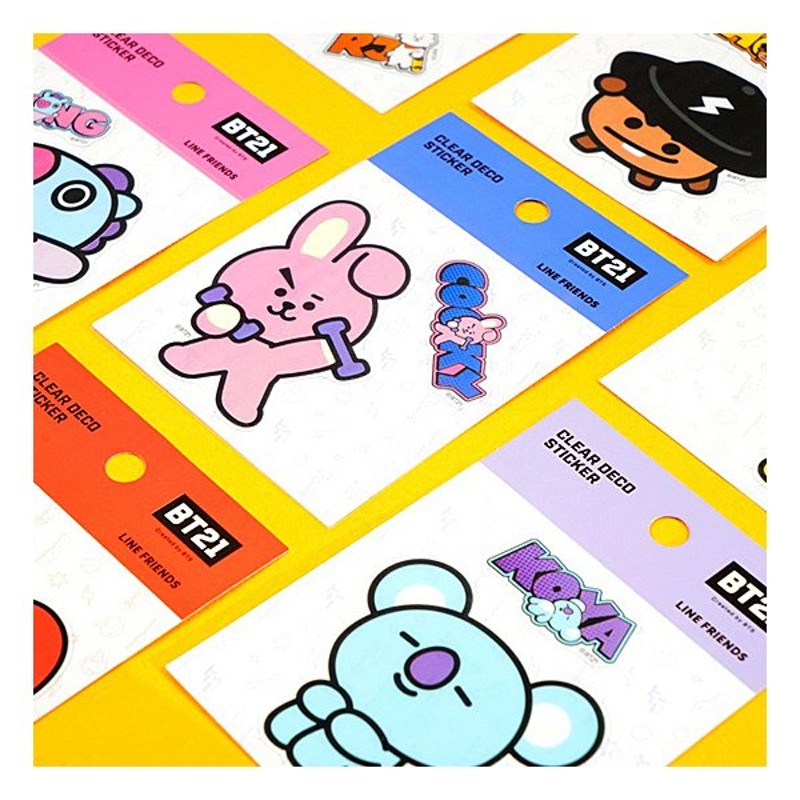 BT21 クリア デコ ステッカー 2弾 [韓国][文具][文房具][シール][デコレーション][かわいい][防弾少年団][公式] 通販  LINEポイント最大0.5%GET | LINEショッピング