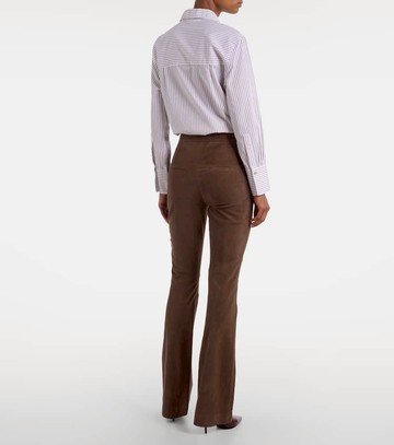 Veronica Beard Gracie high-rise suede flared pants