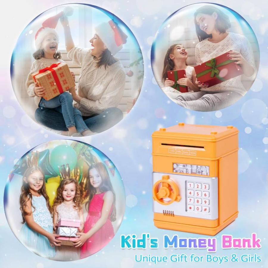 Refasy Piggy Bank,Kids Toys for Girls Age 7ー8 Cash Coin Can Electronic Mone