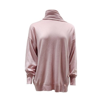 PINKO粉色高領垂墜針織