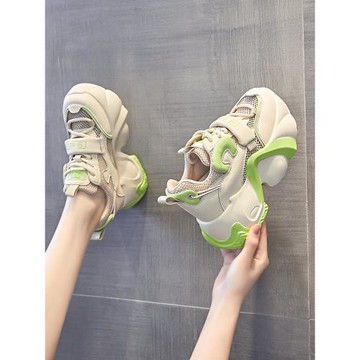 內增高老爹鞋子女2025年新款秋季透氣網面休閑鞋百搭防滑厚底女鞋