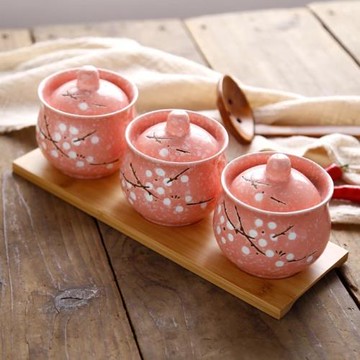 日式陶瓷調味調料罐廚房鹽糖家用調料盒套裝組合裝辣椒油味精鹽罐