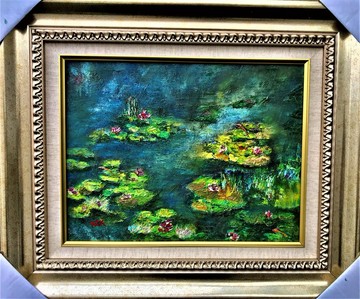 蓮塘夜色 手繪油畫創作 掛畫 壁畫 裝飾畫 背景墻畫 歐式油畫