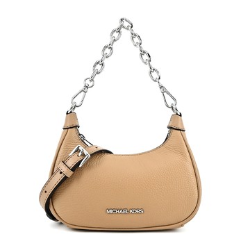 MICHAEL KORS CORA荔枝紋拉鍊手提/斜背兩用包-迷你/駝