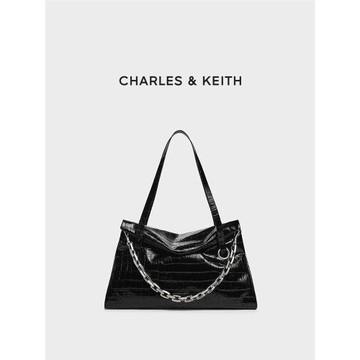(免運)CHARLES&KEITH25春新款CK2-30160223鱷魚紋鏈條手提單肩腋下包女