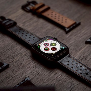 Apple Watch  Hybrid Sport 混合運動皮革錶帶/ Classic Leather 經典皮革錶帶 混合運動皮革42/44/45/49mm-迷彩綠