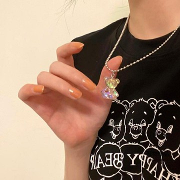 項練 夏季小熊項錬小眾設計感女日韓甜酷鎖骨錬配飾頸錬