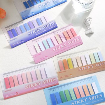簡約記憶節點紙質索引貼莫蘭迪彩色ins風便利貼分類標記小條N次貼
